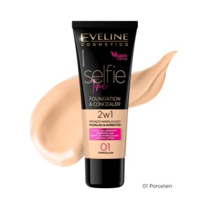 Eveline Cosmetics Selfie Time podkład i korektor No 01 - Porcelain